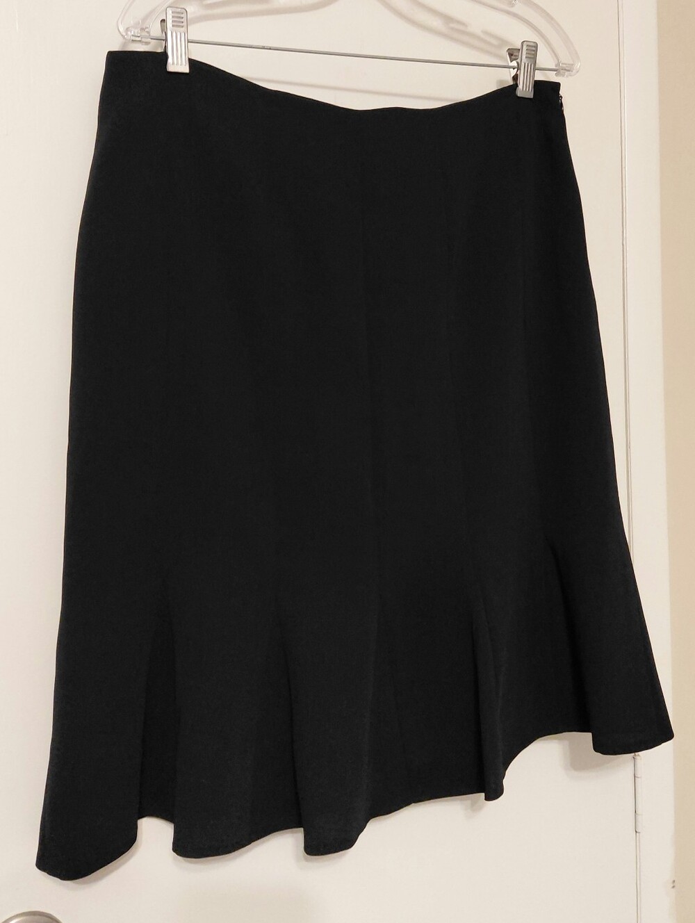 Jones New York Collection 12 Black Godet/Trumpet Short Skirt Like New Perfect
